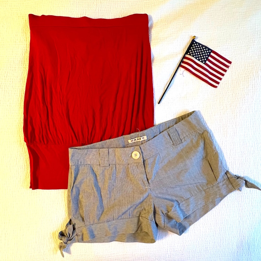 Red Blouson Tube Top